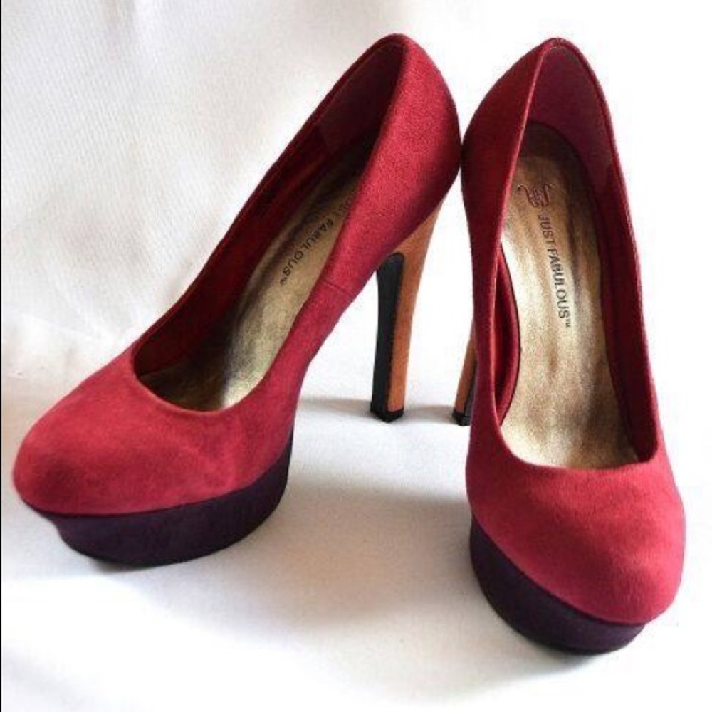 Just fab, purple/pink/peach pumps. Size 7.5, new, never worn.